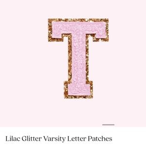 $16 Stoney Clover Lane Women's Sticker Patch - varsity Glitter Lilac “T”